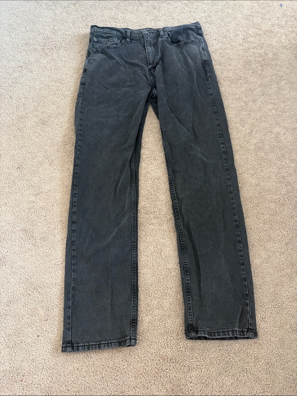 Men's Straight-Leg Black Jeans